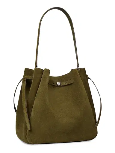 Tory Burch Women's Large Romy Suede Bucket Bag - Leccio | Thumbnail 3 Tory Burch Women's Large Romy Suede Bucket Bag - Leccio | Thumbnail 3