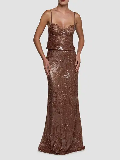 L'Agence Women's Lior Sequin Bralette Camisole - Dark Hazelnut - Size 18 | Thumbnail 2 L'Agence Women's Lior Sequin Bralette Camisole - Dark Hazelnut - Size 18 | Thumbnail 2