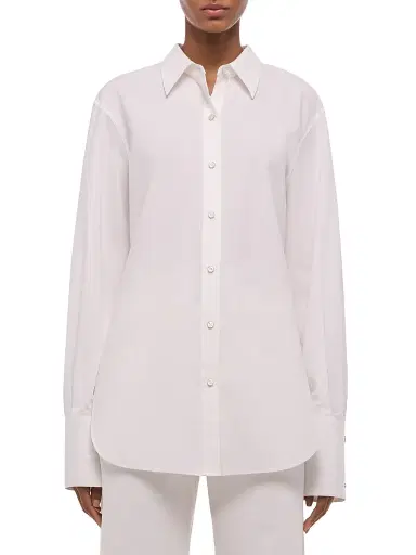 Helmut Lang Women's Knot Cotton Button-Front Shirt - White - Size Large | Thumbnail 3 Helmut Lang Women's Knot Cotton Button-Front Shirt - White - Size Large | Thumbnail 3