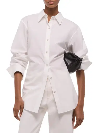 Helmut Lang Women's Knot Cotton Button-Front Shirt - White - Size Large | Thumbnail 6 Helmut Lang Women's Knot Cotton Button-Front Shirt - White - Size Large | Thumbnail 6