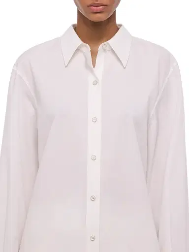 Helmut Lang Women's Knot Cotton Button-Front Shirt - White - Size Large | Thumbnail 7 Helmut Lang Women's Knot Cotton Button-Front Shirt - White - Size Large | Thumbnail 7
