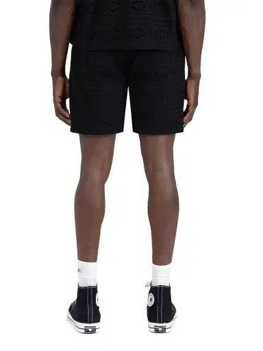 Honor The Gift Men's Pointelle-Knit Crocheted Drawstring Shorts - Black | Thumbnail 3 Honor The Gift Men's Pointelle-Knit Crocheted Drawstring Shorts - Black | Thumbnail 3