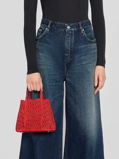 Alaïa Women's Mina 20 Wave Perforated Suede Top Handle Bag | Thumbnail 2 Alaïa Women's Mina 20 Wave Perforated Suede Top Handle Bag | Thumbnail 2
