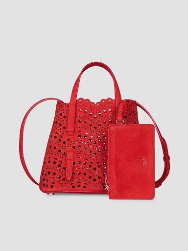 Alaïa Women's Mina 20 Wave Perforated Suede Top Handle Bag | Thumbnail 3 Alaïa Women's Mina 20 Wave Perforated Suede Top Handle Bag | Thumbnail 3