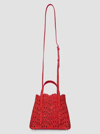 Alaïa Women's Mina 20 Wave Perforated Suede Top Handle Bag | Thumbnail 6 Alaïa Women's Mina 20 Wave Perforated Suede Top Handle Bag | Thumbnail 6