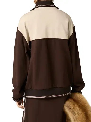 Miu Miu Women's Zipper Sweatshirt - Brown | Thumbnail 3 Miu Miu Women's Zipper Sweatshirt - Brown | Thumbnail 3
