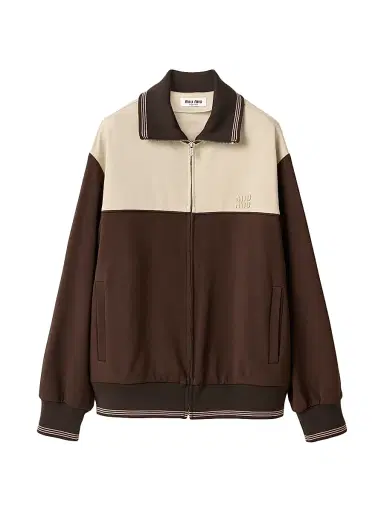 Miu Miu Women's Zipper Sweatshirt - Brown | Thumbnail 1 Miu Miu Women's Zipper Sweatshirt - Brown | Thumbnail 1
