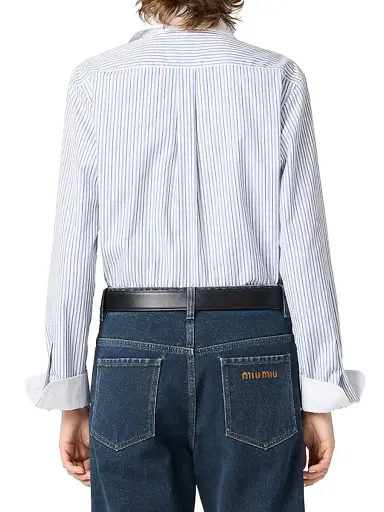 Miu Miu Women's Flocked Denim Trousers - Blue - Size 24 | Thumbnail 3 Miu Miu Women's Flocked Denim Trousers - Blue - Size 24 | Thumbnail 3