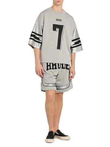 Rhude Men's Lightning Football Jersey Tee - Grey Silver | Thumbnail 2 Rhude Men's Lightning Football Jersey Tee - Grey Silver | Thumbnail 2