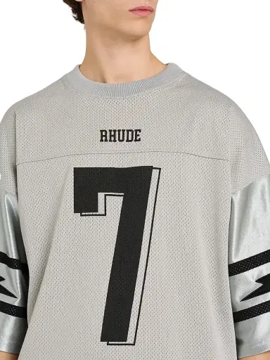 Rhude Men's Lightning Football Jersey Tee - Grey Silver | Thumbnail 6 Rhude Men's Lightning Football Jersey Tee - Grey Silver | Thumbnail 6