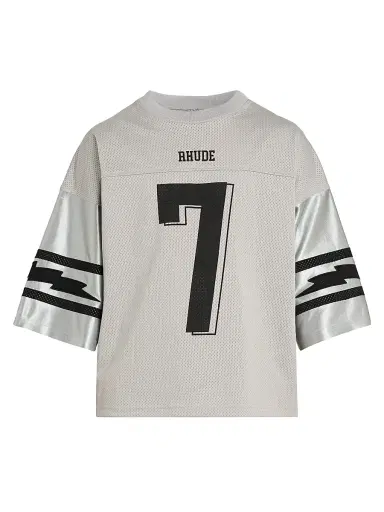 Rhude Men's Lightning Football Jersey Tee - Grey Silver | Thumbnail 1 Rhude Men's Lightning Football Jersey Tee - Grey Silver | Thumbnail 1