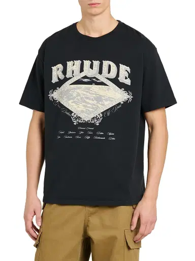 Rhude Men's Dakar Convoy T-Shirt - Vintage Black Silver | Thumbnail 3 Rhude Men's Dakar Convoy T-Shirt - Vintage Black Silver | Thumbnail 3