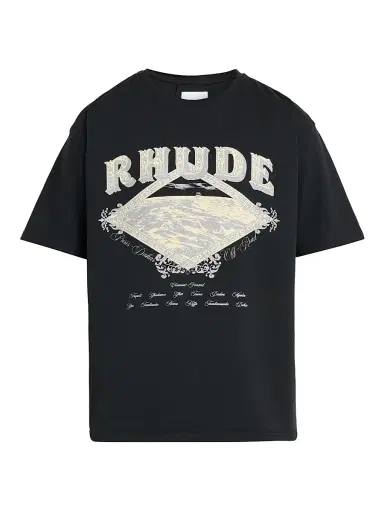 Rhude Men's Dakar Convoy T-Shirt - Vintage Black Silver | Thumbnail 1 Rhude Men's Dakar Convoy T-Shirt - Vintage Black Silver | Thumbnail 1