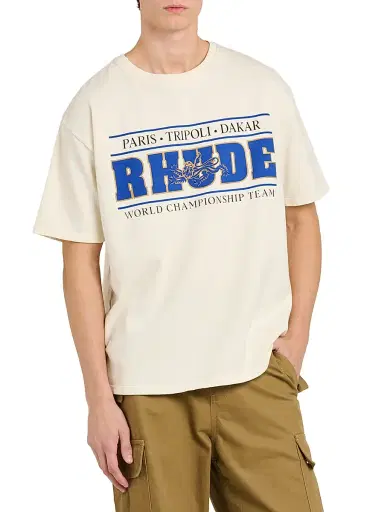 Rhude Men's Chrono Logo T-Shirt - Vintage White Blue | Thumbnail 3 Rhude Men's Chrono Logo T-Shirt - Vintage White Blue | Thumbnail 3