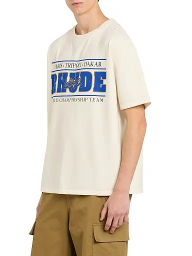 Rhude Men's Chrono Logo T-Shirt - Vintage White Blue | Thumbnail 4 Rhude Men's Chrono Logo T-Shirt - Vintage White Blue | Thumbnail 4