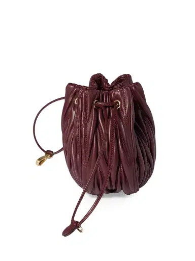 Miu Miu Women's Matelassé Nappa Leather Pouch - Dark Red | Thumbnail 2 Miu Miu Women's Matelassé Nappa Leather Pouch - Dark Red | Thumbnail 2