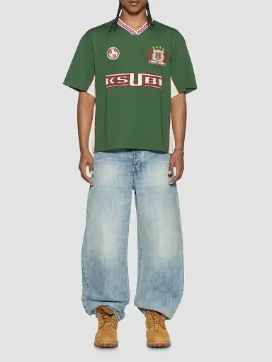 Ksubi Men's Jersey-Printed V-Neck T-Shirt - Green | Thumbnail 2 Ksubi Men's Jersey-Printed V-Neck T-Shirt - Green | Thumbnail 2
