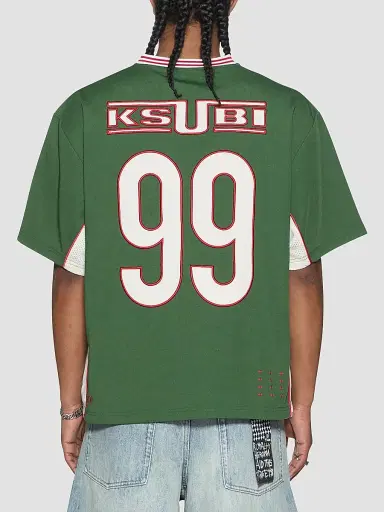 Ksubi Men's Jersey-Printed V-Neck T-Shirt - Green | Thumbnail 3 Ksubi Men's Jersey-Printed V-Neck T-Shirt - Green | Thumbnail 3