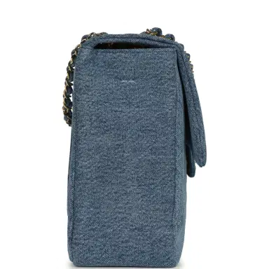 Chanel Chanel Maxi "Souplissimo" Large Flap Bag Blue Denim Gold Hardware | Thumbnail 3 Chanel Chanel Maxi "Souplissimo" Large Flap Bag Blue Denim Gold Hardware | Thumbnail 3