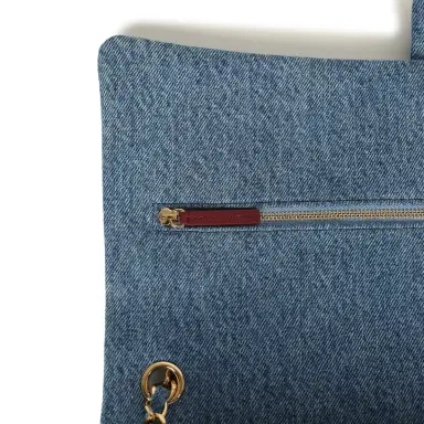 Chanel Chanel Maxi "Souplissimo" Large Flap Bag Blue Denim Gold Hardware | Thumbnail 9 Chanel Chanel Maxi "Souplissimo" Large Flap Bag Blue Denim Gold Hardware | Thumbnail 9