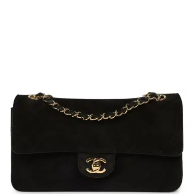 Chanel Chanel Medium "Souplissimo" Flap Bag Black Suede Gold Hardware | Thumbnail 1 Chanel Chanel Medium "Souplissimo" Flap Bag Black Suede Gold Hardware | Thumbnail 1