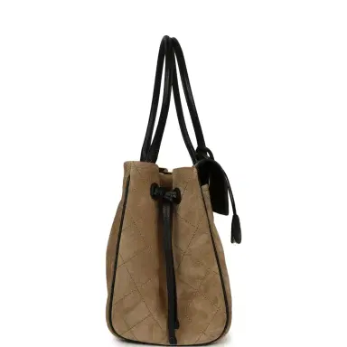 Chanel Chanel Medium "Urban Essential" East West Shopping Tote Black Grained Calfskin and Beige Suede Gold Hardware | Thumbnail 3 Chanel Chanel Medium "Urban Essential" East West Shopping Tote Black Grained Calfskin and Beige Suede Gold Hardware | Thumbnail 3