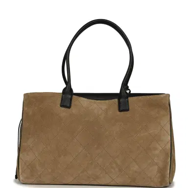 Chanel Chanel Medium "Urban Essential" East West Shopping Tote Black Grained Calfskin and Beige Suede Gold Hardware | Thumbnail 4 Chanel Chanel Medium "Urban Essential" East West Shopping Tote Black Grained Calfskin and Beige Suede Gold Hardware | Thumbnail 4