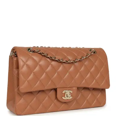 Chanel Chanel Medium Classic Double Flap Bag Brown Lambskin Light Gold Hardware | Thumbnail 2 Chanel Chanel Medium Classic Double Flap Bag Brown Lambskin Light Gold Hardware | Thumbnail 2