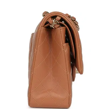 Chanel Chanel Medium Classic Double Flap Bag Brown Lambskin Light Gold Hardware | Thumbnail 3 Chanel Chanel Medium Classic Double Flap Bag Brown Lambskin Light Gold Hardware | Thumbnail 3