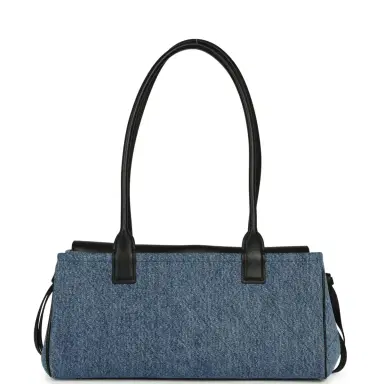 Chanel Chanel Small "Urban Essential" East West Shopping Tote Black Calfskin and Blue Denim Gold Hardware | Thumbnail 4 Chanel Chanel Small "Urban Essential" East West Shopping Tote Black Calfskin and Blue Denim Gold Hardware | Thumbnail 4