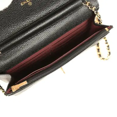 Chanel Chanel Wallet On Chain WOC Black Caviar Gold Hardware | Thumbnail 9 Chanel Chanel Wallet On Chain WOC Black Caviar Gold Hardware | Thumbnail 9
