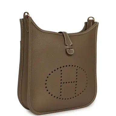 HERMÈS Hermes Evelyne 23 Etoupe Clemence Gold Hardware | Thumbnail 2 HERMÈS Hermes Evelyne 23 Etoupe Clemence Gold Hardware | Thumbnail 2