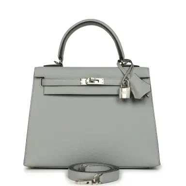 HERMÈS Hermes Kelly Sellier 25 Bleu Glacier Epsom Palladium Hardware | Thumbnail 1 HERMÈS Hermes Kelly Sellier 25 Bleu Glacier Epsom Palladium Hardware | Thumbnail 1
