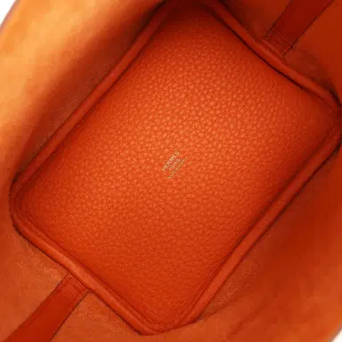 HERMÈS Hermes Picotin Lock 18 Orange Clemence Gold Hardware | Thumbnail 7 HERMÈS Hermes Picotin Lock 18 Orange Clemence Gold Hardware | Thumbnail 7