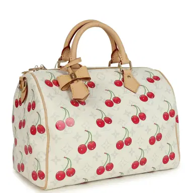 Louis Vuitton Louis Vuitton X Takashi Murakami Soft Speedy Bandouliere 30 Cherry White Monogram Gold Hardware | Thumbnail 2 Louis Vuitton Louis Vuitton X Takashi Murakami Soft Speedy Bandouliere 30 Cherry White Monogram Gold Hardware | Thumbnail 2