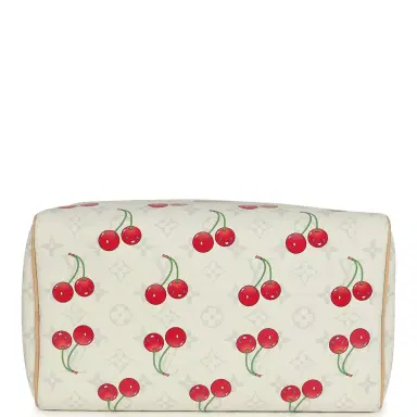 Louis Vuitton Louis Vuitton X Takashi Murakami Soft Speedy Bandouliere 30 Cherry White Monogram Gold Hardware | Thumbnail 6 Louis Vuitton Louis Vuitton X Takashi Murakami Soft Speedy Bandouliere 30 Cherry White Monogram Gold Hardware | Thumbnail 6