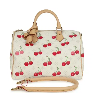 Louis Vuitton Louis Vuitton X Takashi Murakami Soft Speedy Bandouliere 30 Cherry White Monogram Gold Hardware | Thumbnail 1 Louis Vuitton Louis Vuitton X Takashi Murakami Soft Speedy Bandouliere 30 Cherry White Monogram Gold Hardware | Thumbnail 1