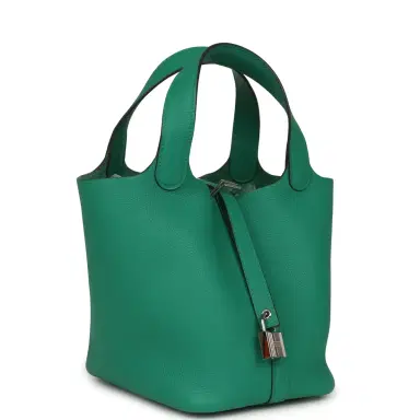HERMÈS Pre-owned Hermes Picotin Lock 18 Vert Jade Clemence Palladium Hardware | Thumbnail 2 HERMÈS Pre-owned Hermes Picotin Lock 18 Vert Jade Clemence Palladium Hardware | Thumbnail 2