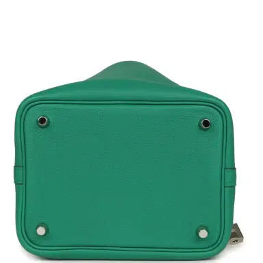 HERMÈS Pre-owned Hermes Picotin Lock 18 Vert Jade Clemence Palladium Hardware | Thumbnail 6 HERMÈS Pre-owned Hermes Picotin Lock 18 Vert Jade Clemence Palladium Hardware | Thumbnail 6