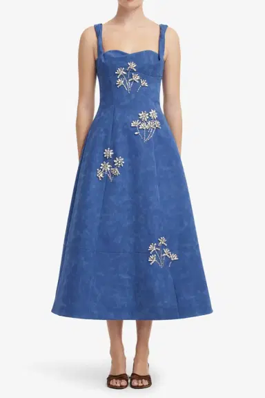 LEO LIN Beatrice Midi Dress - Azure | Thumbnail 2 LEO LIN Beatrice Midi Dress - Azure | Thumbnail 2
