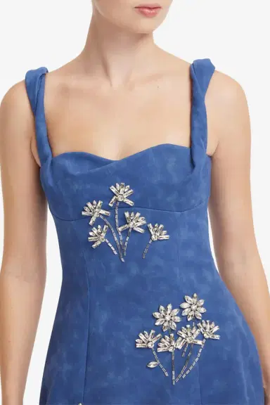 LEO LIN Beatrice Midi Dress - Azure | Thumbnail 4 LEO LIN Beatrice Midi Dress - Azure | Thumbnail 4