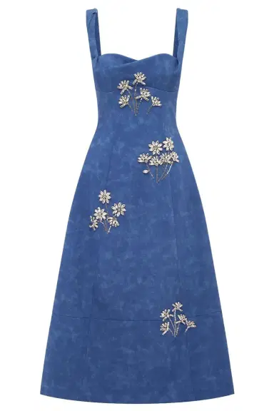 LEO LIN Beatrice Midi Dress - Azure | Thumbnail 1 LEO LIN Beatrice Midi Dress - Azure | Thumbnail 1