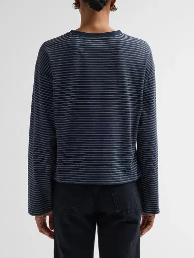 rag & bone Women's Kelly Striped Boxy Long-Sleeve T-Shirt - Salute Multi - Size Medium | Thumbnail 3 rag & bone Women's Kelly Striped Boxy Long-Sleeve T-Shirt - Salute Multi - Size Medium | Thumbnail 3