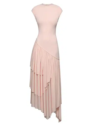 Et Ochs Women's Elowen Asymmetric Knit Combo Maxi Dress - Blush - Size Large | Thumbnail 1 Et Ochs Women's Elowen Asymmetric Knit Combo Maxi Dress - Blush - Size Large | Thumbnail 1