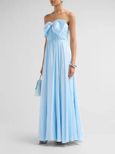As It May Women's Lunette Bow-Detail Strapless Gown - Sky - Size XXL | Thumbnail 4 As It May Women's Lunette Bow-Detail Strapless Gown - Sky - Size XXL | Thumbnail 4