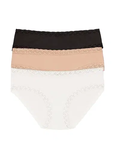Natori Women's Bliss Cotton Girl Brief 3 Pack - Black Cafe White | Thumbnail 1 Natori Women's Bliss Cotton Girl Brief 3 Pack - Black Cafe White | Thumbnail 1