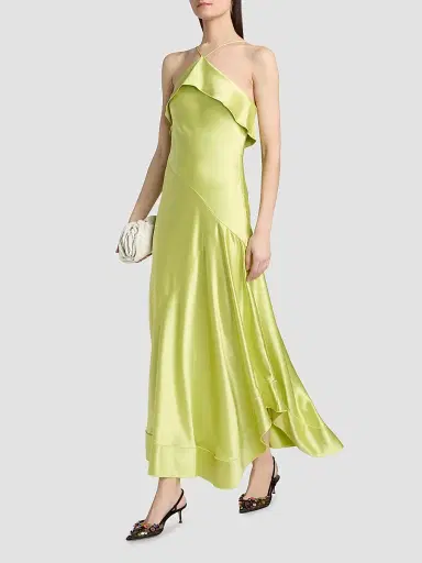 Acler Women's Forever Young Marara Satin Maxi Dress - Honeydew | Thumbnail 2 Acler Women's Forever Young Marara Satin Maxi Dress - Honeydew | Thumbnail 2