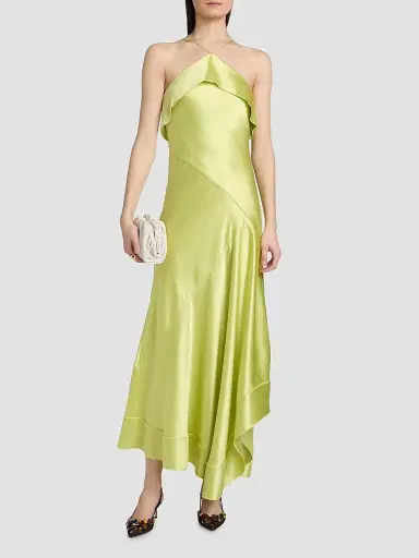 Acler Women's Forever Young Marara Satin Maxi Dress - Honeydew | Thumbnail 3 Acler Women's Forever Young Marara Satin Maxi Dress - Honeydew | Thumbnail 3