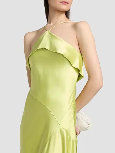 Acler Women's Forever Young Marara Satin Maxi Dress - Honeydew | Thumbnail 6 Acler Women's Forever Young Marara Satin Maxi Dress - Honeydew | Thumbnail 6