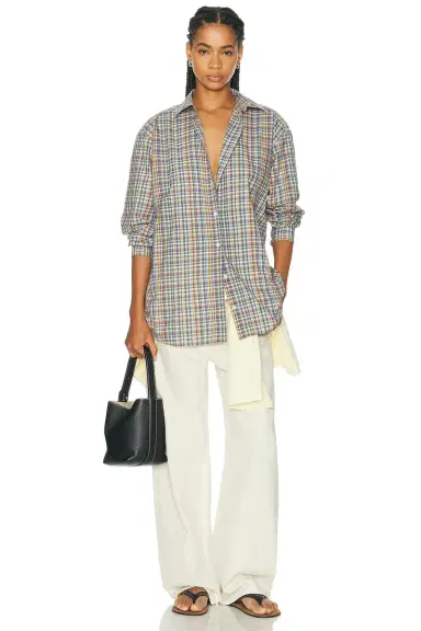 TOTEME Classic Check Button Down Top | Thumbnail 4 TOTEME Classic Check Button Down Top | Thumbnail 4